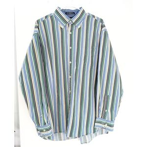 *Tommy Hilfiger 80's 2-plys Button Up Men's Striped Shirt - Size Large
